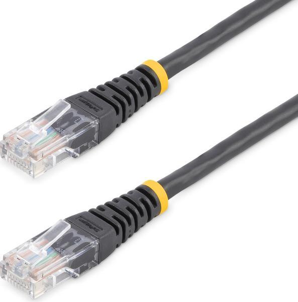 StarTech.com Câble patch UTP Cat5e de 15 m avec RJ45 moulé blanc - Cordon de connexion de 15 m - Cordon de raccordement - RJ-45 (M) pour RJ-45 (M) - 15 m - UTP - CAT 5e - moulé - noir