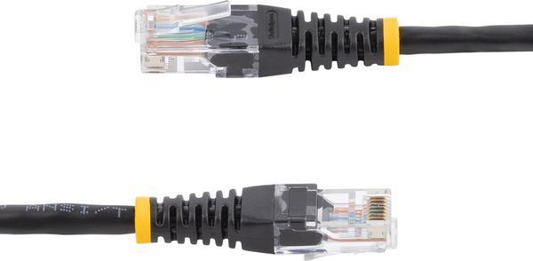 StarTech.com Câble patch UTP Cat5e de 15 m avec RJ45 moulé blanc - Cordon de connexion de 15 m - Cordon de raccordement - RJ-45 (M) pour RJ-45 (M) - 15 m - UTP - CAT 5e - moulé - noir