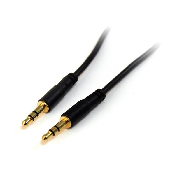 StarTech.com Câble slim audio stéréo de 3,5 mm (M/M) - 1,8 m - Connecteurs plaqués en or - Noir (MU6MMS) - Câble audio - mini-phone stereo 3.5 mm mâle pour mini-phone stereo 3.5 mm mâle - 1.8 m - noir - pour P/N: KITBXAVHDPEU, KITBXAVHDPNA, KITBXAVHDPUK,
