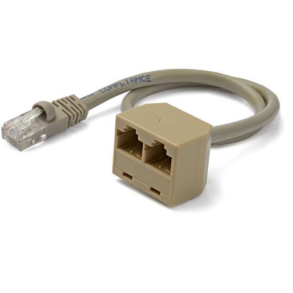 StarTech.com Splitter RJ45 - Cat5 / Cat 5e - Répartiteur Ethernet 2 vers 1 - 1x RJ45 (M) 2x RJ45 (F) - Adaptateur RJ45 - Doubleur Ethernet - Répartiteur de réseau - RJ-45 (M) pour RJ-45 (F)