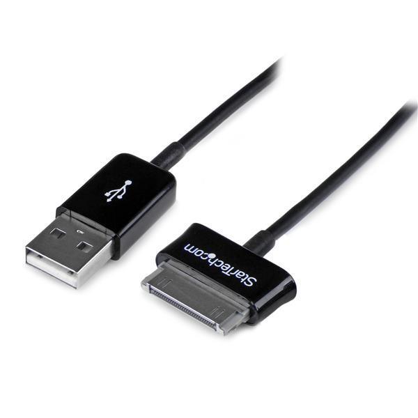 StarTech.com Câble Connecteur Dock vers USB pour Samsung Galaxy Tab 3 m - Câble de Donnée / Chargeur Samsung 30 Broches - Noir - Câble de chargement / de données - connecteur à 30 broches de station d'accueil Samsung mâle pour USB mâle - 3 m - blindé - no