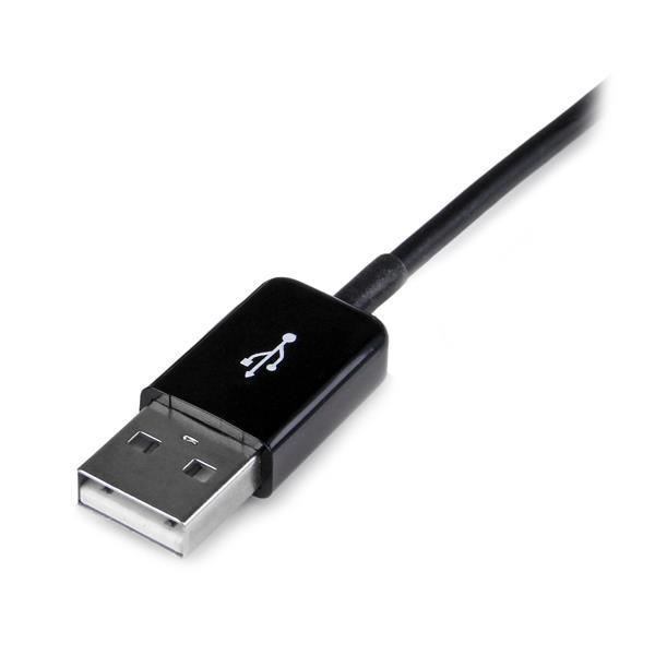 StarTech.com Câble Connecteur Dock vers USB pour Samsung Galaxy Tab 3 m - Câble de Donnée / Chargeur Samsung 30 Broches - Noir - Câble de chargement / de données - connecteur à 30 broches de station d'accueil Samsung mâle pour USB mâle - 3 m - blindé - no
