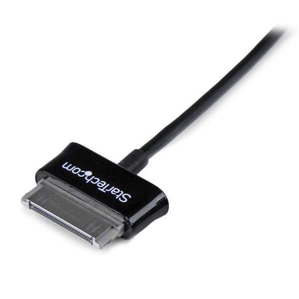 StarTech.com Câble Connecteur Dock vers USB pour Samsung Galaxy Tab 3 m - Câble de Donnée / Chargeur Samsung 30 Broches - Noir - Câble de chargement / de données - connecteur à 30 broches de station d'accueil Samsung mâle pour USB mâle - 3 m - blindé - no