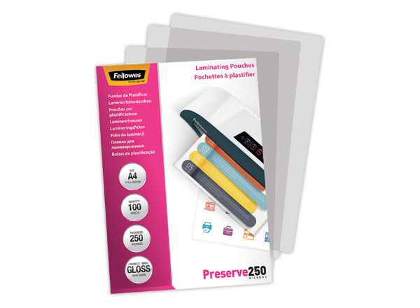 1 Boite de 100 Pochettes de plastification à chaud - A4 - Epaisseur 2x250µ