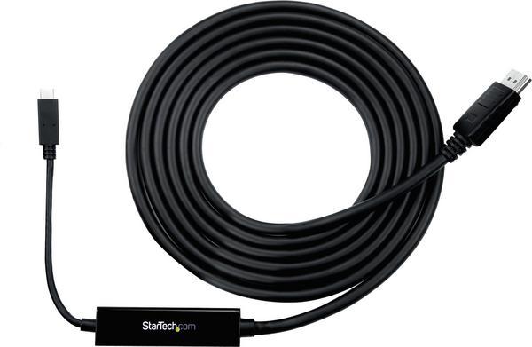 StarTech.com Câble adaptateur USB-C vers DisplayPort 4K 60 Hz de 3 m - Câble USB Type-C vers DP en noir - Adaptateur vidéo externe - STM32F072CBU6 - USB-C - DisplayPort - noir
