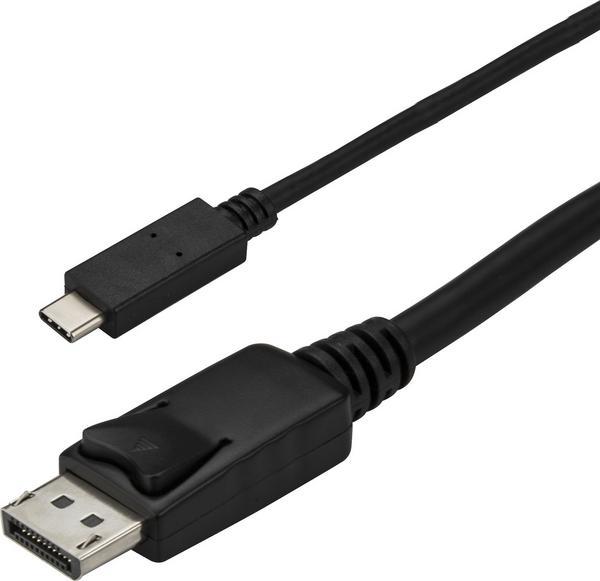 StarTech.com Câble adaptateur USB-C vers DisplayPort 4K 60 Hz de 3 m - Câble USB Type-C vers DP en noir - Adaptateur vidéo externe - STM32F072CBU6 - USB-C - DisplayPort - noir