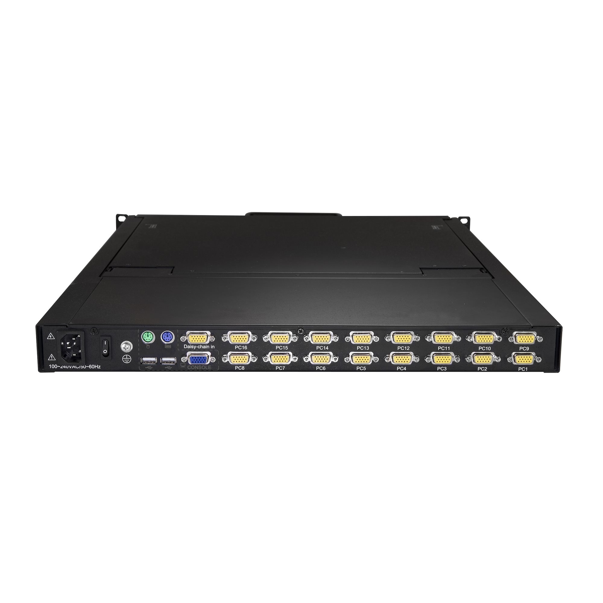 StarTech.com Console LCD de 19" à montage en rack 1U avec KVM de 16 ports - Console KVM avec commutateur KVM - 16 ports - PS/2, USB - US - 19" - rack-montable - 1280 x 1024 - 250 cd/m² - 1000:1 - VGA - noir - 1U