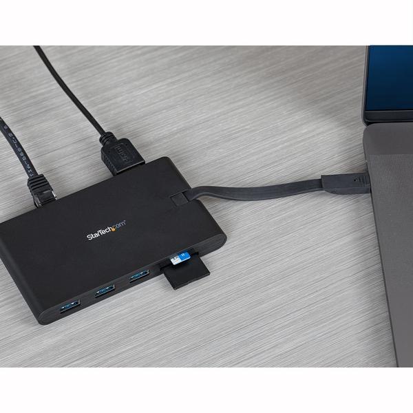 StarTech.com Adaptateur multiport USB-C avec HDMI et VGA - Lecteur SD - Station d'accueil - USB-C - HDMI, VGA - 1GbE