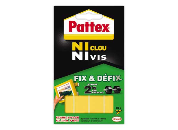 1 Pastilles adhésives Ni Clou NiVis- blanches