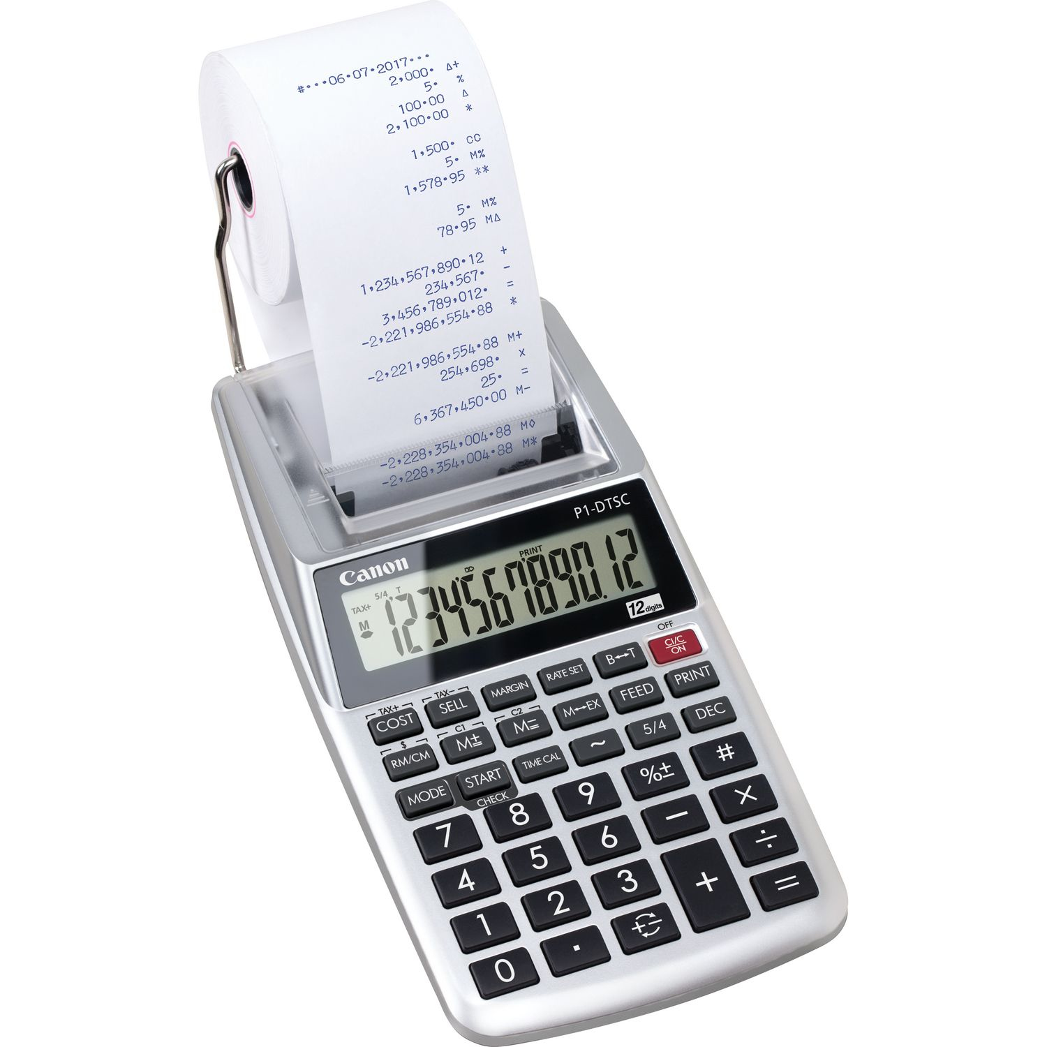 Canon P1-DTSC II - Calculatrice avec imprimante - LCD - 12 chiffres - pile - argent