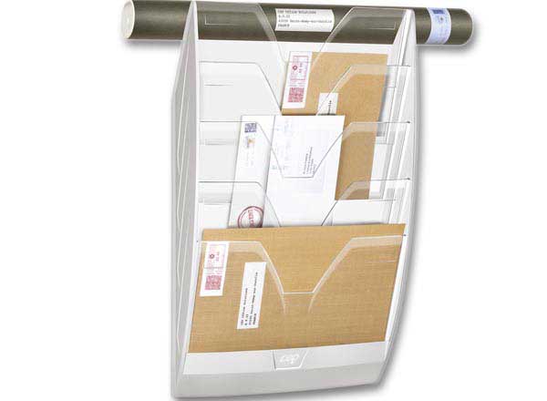 1 Trieur mural 5 compartiments blanc CEPcases transparentes