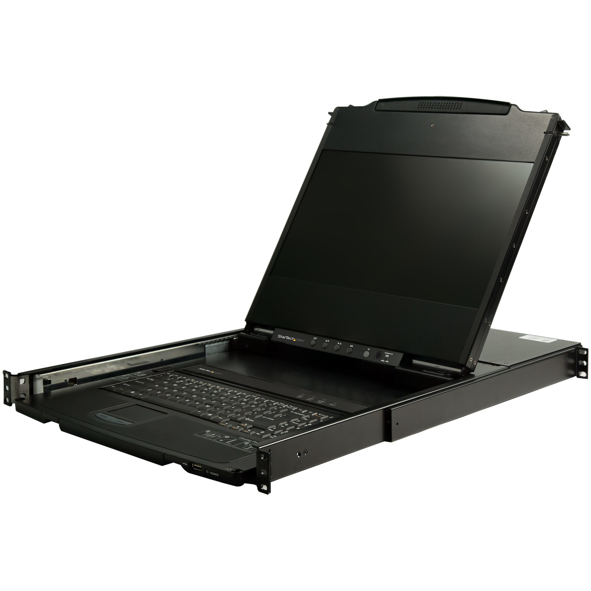 StarTech.com Console LCD de 17,3" 1080p HD à montage en rack 1U avec clavier américain - Interface VGA - Câble KVM inclus - Console KVM avec commutateur KVM - 1 ports - USB - 17.3" - rack-montable - 1920 x 1080 Full HD (1080p) @ 60 Hz - 250 cd/m² - 650:1