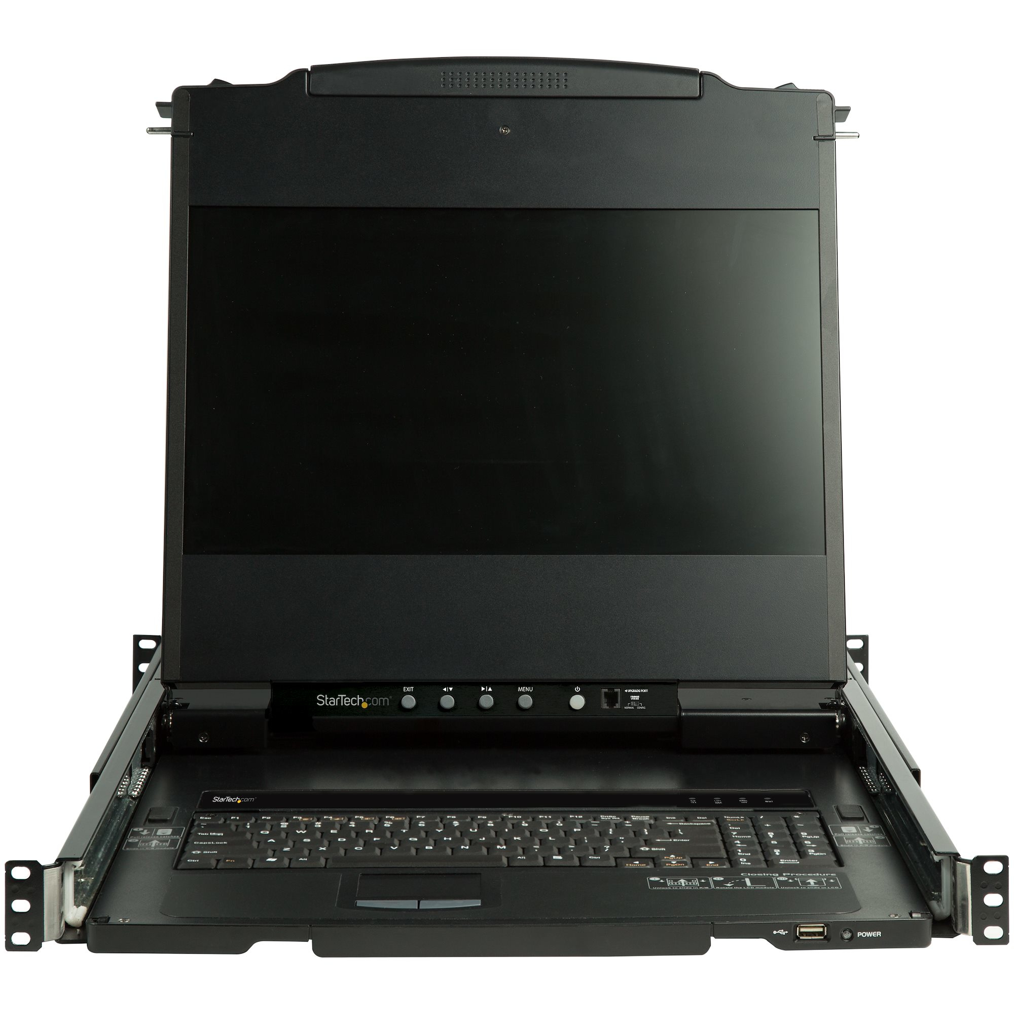 StarTech.com Console LCD de 17,3" 1080p HD à montage en rack 1U avec clavier américain - Interface VGA - Câble KVM inclus - Console KVM avec commutateur KVM - 1 ports - USB - 17.3" - rack-montable - 1920 x 1080 Full HD (1080p) @ 60 Hz - 250 cd/m² - 650:1