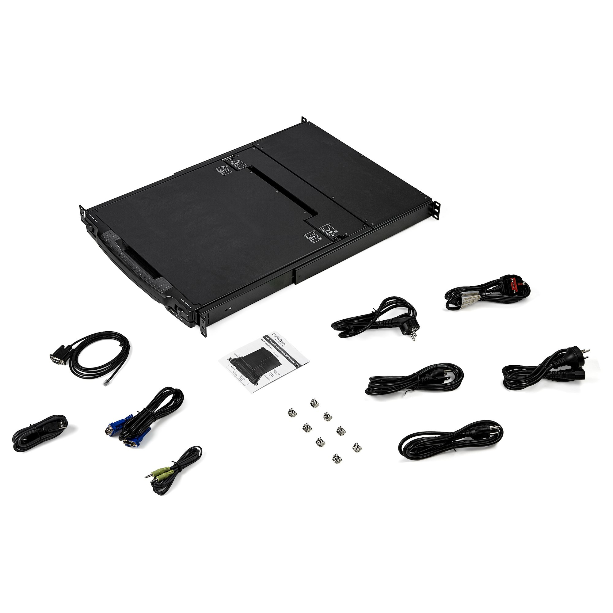 StarTech.com Console LCD de 17,3" 1080p HD à montage en rack 1U avec clavier américain - Interface VGA - Câble KVM inclus - Console KVM avec commutateur KVM - 1 ports - USB - 17.3" - rack-montable - 1920 x 1080 Full HD (1080p) @ 60 Hz - 250 cd/m² - 650:1