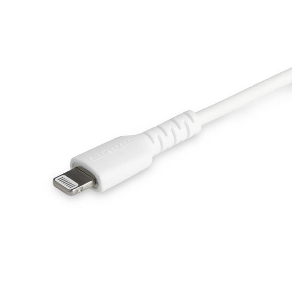 Ce câble USB C vers Lightning blanc de 1 m résiste aux exigences quotidiennes de chargement et de synchronisation de votre iPad, iPhone ou d''autres appareils mobiles équipés du connecteur Lightning. Testé pour résister à l''usure d''une utilisation quoti