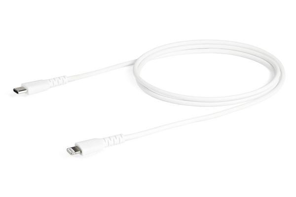 Ce câble USB C vers Lightning blanc de 1 m résiste aux exigences quotidiennes de chargement et de synchronisation de votre iPad, iPhone ou d''autres appareils mobiles équipés du connecteur Lightning. Testé pour résister à l''usure d''une utilisation quoti