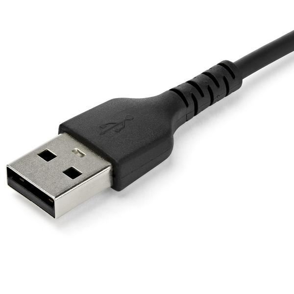 StarTech.com Câble de Chargement 1m USB A vers USB C - Cordon USB 2.0 vers USB-C à Charge/Synchronisation Rapides - Gaine TPE en Fibre Aramide M/M 3A Noir - Samsung S10/iPad Pro/Pixel (RUSB2AC1MB) - Câble USB - USB (M) droit pour 24 pin USB-C (M) droit -