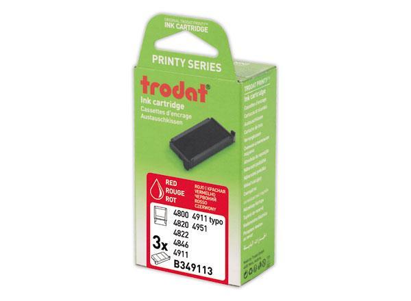 1 Blister de 3 Encriers Trodat 4911 rouge