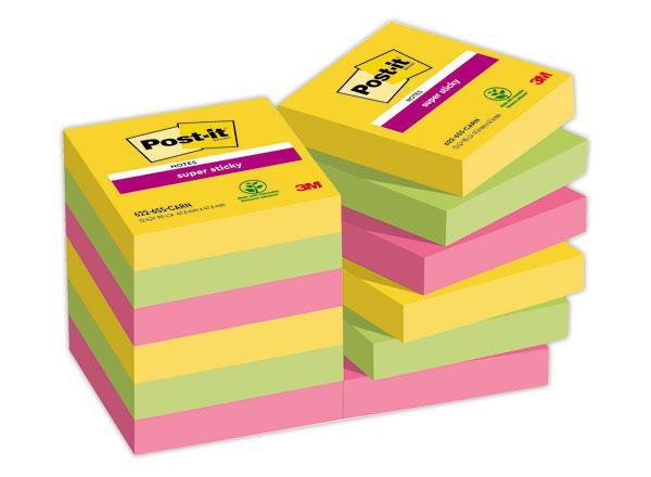 1 Lot de 12 Notes repositionnables Super Sticky 476x476 mm - Carnival- 90 feuilles