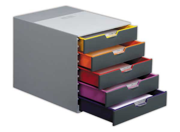 1 Module de classement 5 tiroirs  VARICOLOR gris