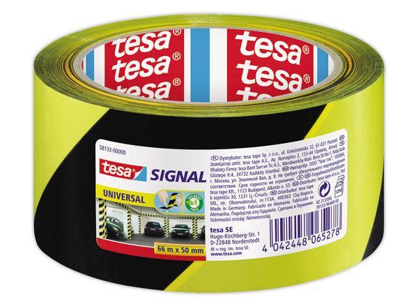 1 Ruban adhésif de signalisation TESA - 66 m x 50 mm - noir/jaune