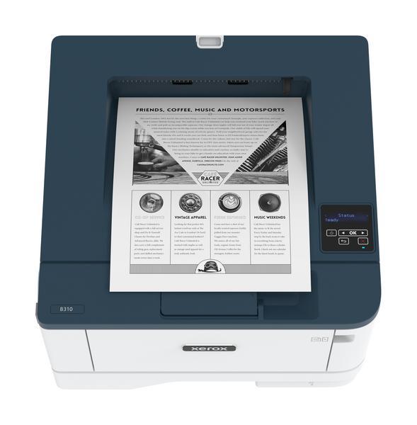 Xerox B310 - Imprimante - Noir et blanc - Recto-verso - laser - A4/Legal - 600 x 600 ppp - jusqu'à 40 ppm - capacité : 350 feuilles - USB 2.0, LAN, Wi-Fi(n) - programme de retours Green World Alliance