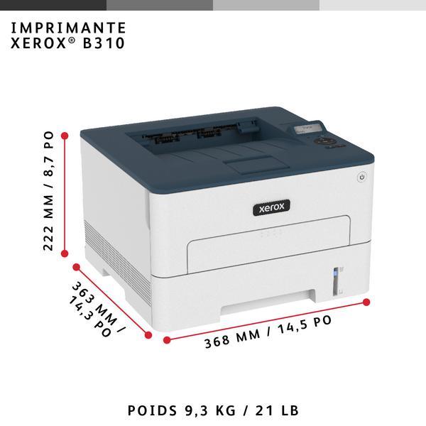 Xerox B310 - Imprimante - Noir et blanc - Recto-verso - laser - A4/Legal - 600 x 600 ppp - jusqu'à 40 ppm - capacité : 350 feuilles - USB 2.0, LAN, Wi-Fi(n) - programme de retours Green World Alliance