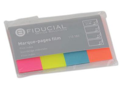 1 Marque-pages Fiducial film 2x4,5 cm - 4 couleurs vives