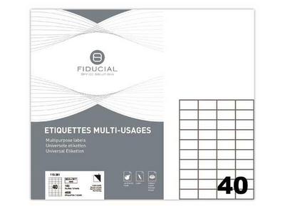 1 Étiquettes FIDUCIAL coins carrés 52,5x29,7 mm 4000 étiq/boîte