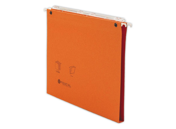 1 Boite de 25 Dossiers suspendus tiroirs FIDUCIAL Coloris - orange - Fond 15 mm