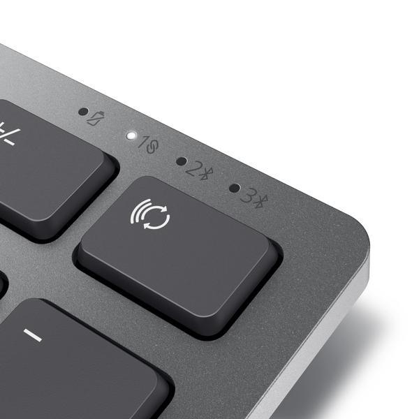 Dell Multi-Device KB700 - Clavier - sans fil - 2.4 GHz, Bluetooth 5.0 - AZERTY - Français - gris - avec 3 years NBD Advance Exchange