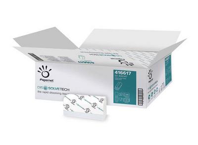 1 Carton de 20 paquets de 200 feuilles Essuie mains DISSOLVETECH 24x20.3 cm
