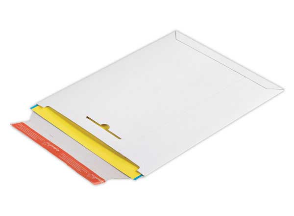 1 Lot de 20 Pochettes d'expédition carton rigide blanc 21x26.5 cm