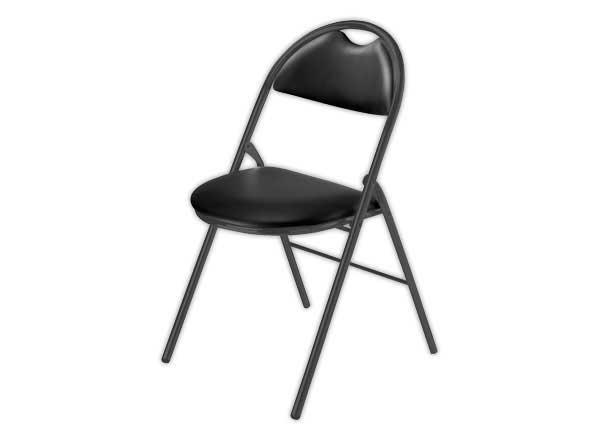 1 Chaise pliante visiteur noire pietement acier époxy noir