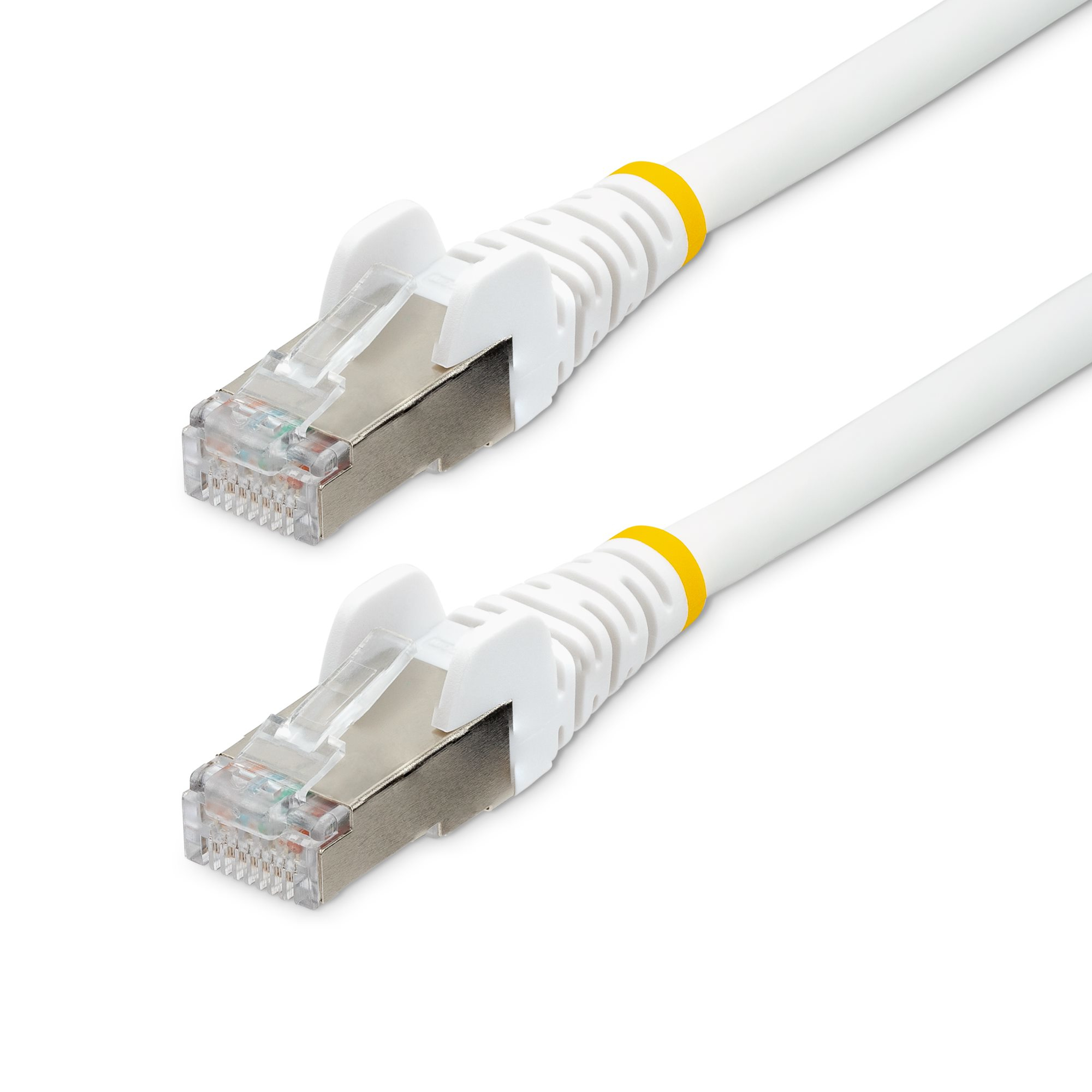 StarTech.com Câble Ethernet CAT6a 1,5m - LSZH, 10 GbE 100W PoE S/FTP - Cordon de raccordement - RJ-45 (M) pour RJ-45 (M) - 1.5 m - S/FTP - CAT 6a - IEEE 802.3bt - sans crochet, bloqué, moulé, sans halogène - blanc