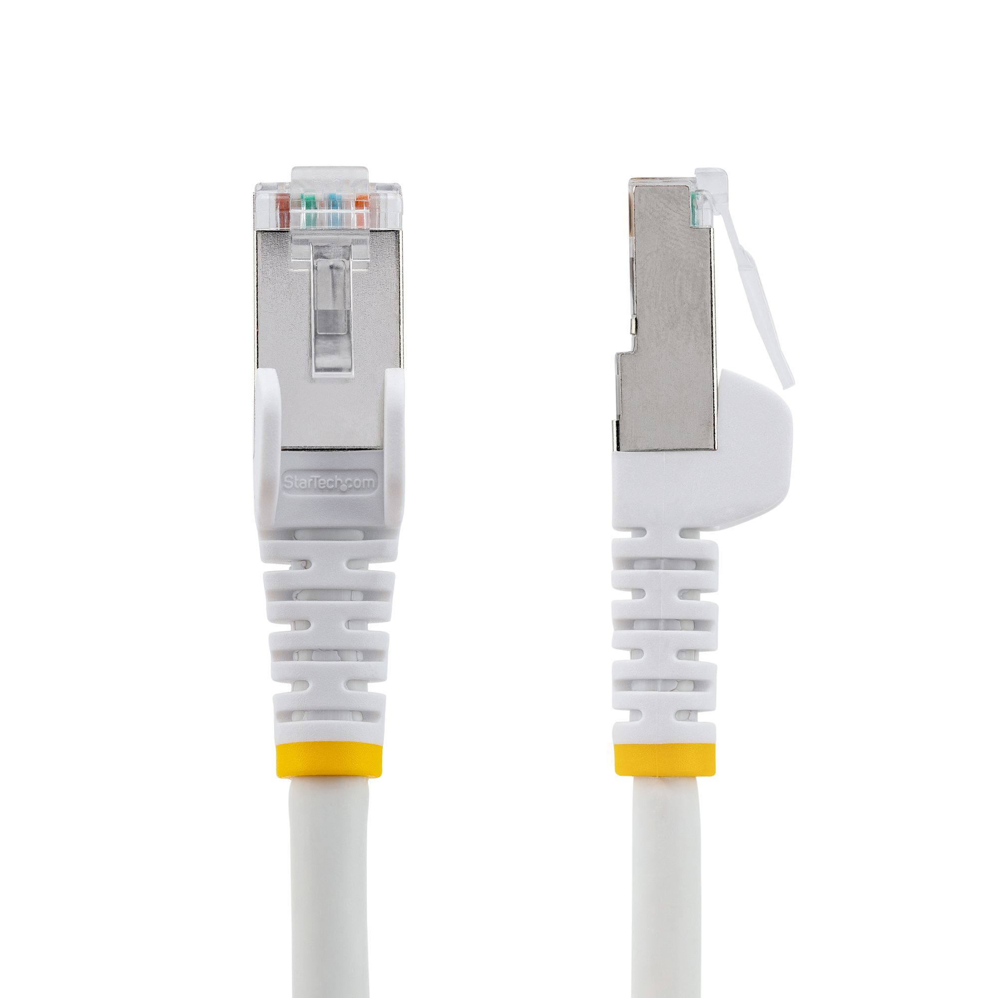 StarTech.com Câble Ethernet CAT6a 1,5m - LSZH, 10 GbE 100W PoE S/FTP - Cordon de raccordement - RJ-45 (M) pour RJ-45 (M) - 1.5 m - S/FTP - CAT 6a - IEEE 802.3bt - sans crochet, bloqué, moulé, sans halogène - blanc