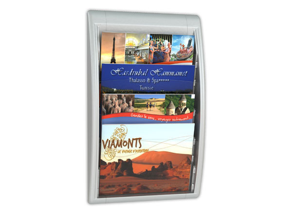 1 Présentoir mural en colonne 4 cases pour format 24 x 32 - alu