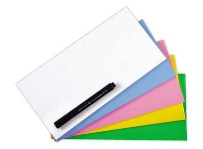 1 Boite de 500 Notes magic chart 10 x 20 cm bleu, blanc, rose, jaune, vert