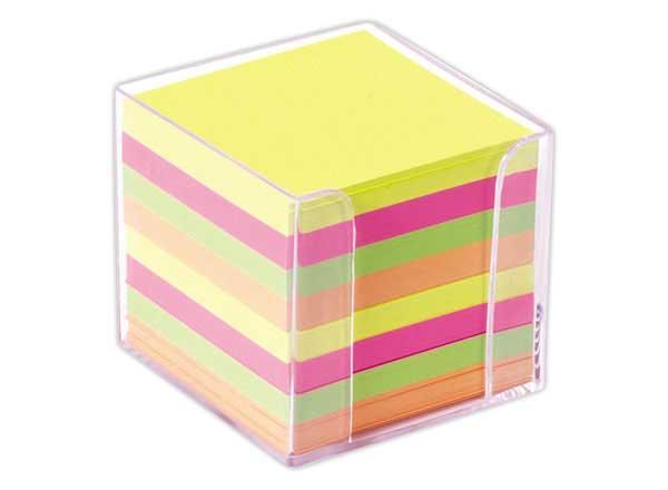 1 Support + bloc cube FIDUCIAL de 720 feuilles volantes assorties