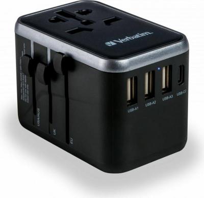Verbatim UTA-04 - Adaptateur secteur - universel - 61 Watt - 3 A - QC 3.0, PD 3.0 - 5 connecteurs de sortie (2 x USB-C, 3 x USB Type A)