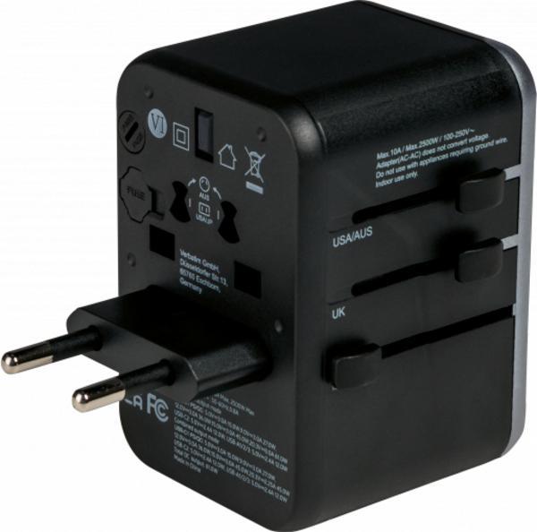 Verbatim UTA-04 - Adaptateur secteur - universel - 61 Watt - 3 A - QC 3.0, PD 3.0 - 5 connecteurs de sortie (2 x USB-C, 3 x USB Type A)