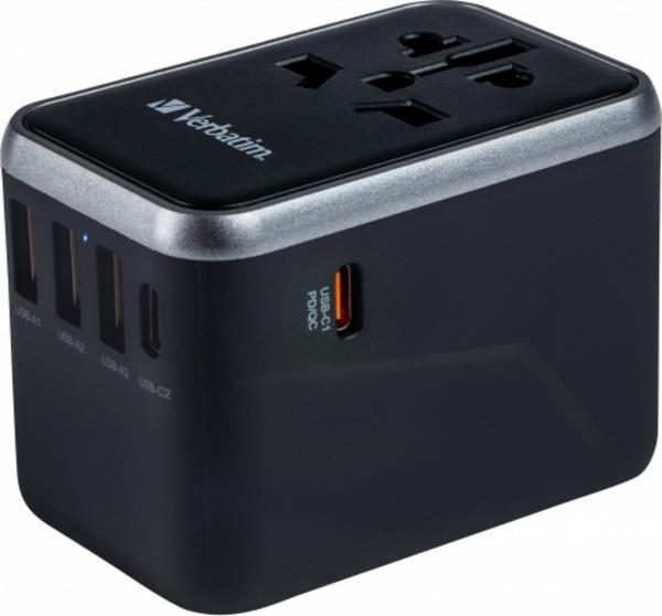 Verbatim UTA-04 - Adaptateur secteur - universel - 61 Watt - 3 A - QC 3.0, PD 3.0 - 5 connecteurs de sortie (2 x USB-C, 3 x USB Type A)