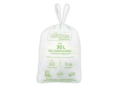 1 Carton de 250 Sacs verts pour déchets quotidiens 30L