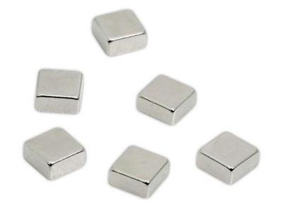 1 Blister de 6 Aimants carrés -  10mm - Aluminium