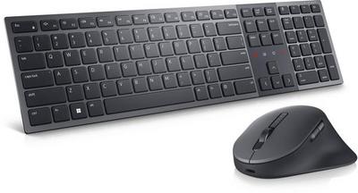 Dell Premier KM900 - Ensemble clavier et souris - collaboration - rétroéclairé - sans fil - 2.4 GHz, Bluetooth 5.1 - QWERTY - International US - graphite - avec 3 years NBD Advance Exchange