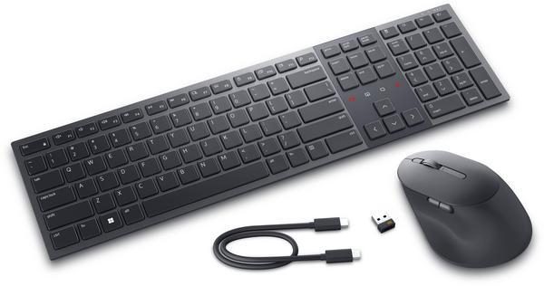 Dell Premier KM900 - Ensemble clavier et souris - collaboration - rétroéclairé - sans fil - 2.4 GHz, Bluetooth 5.1 - QWERTY - International US - graphite - avec 3 years NBD Advance Exchange