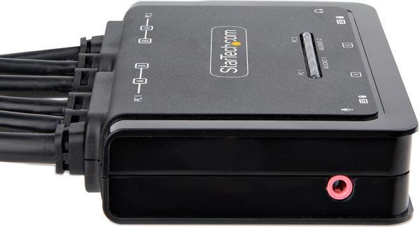StarTech.com Switch KVM 2 Ports avec Câble HDMI/4K60Hz, Commutateur KVM - Commutateur écran-clavier-souris/audio/USB - compact - 2 x KVM / audio / USB - 1 utilisateur local - de bureau