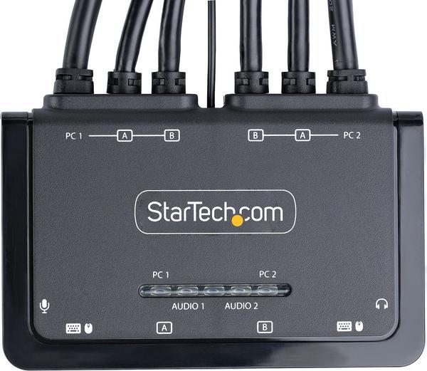 StarTech.com Switch KVM 2 Ports avec Câble HDMI/4K60Hz, Commutateur KVM - Commutateur écran-clavier-souris/audio/USB - compact - 2 x KVM / audio / USB - 1 utilisateur local - de bureau