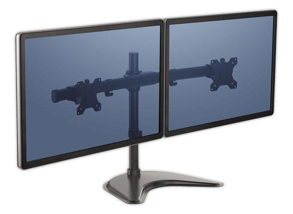 1 Bras porte-écrans double horizontal surpied - Fellowes