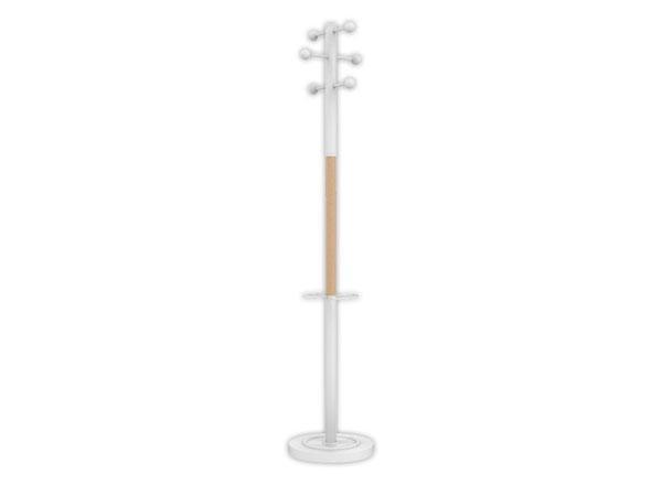 1 Portemanteau ACCES 6 patères -  blanc / hêtre